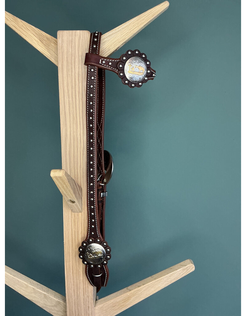 Bootshorse One ear headstall prayer concho dark brown
