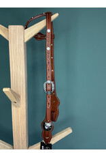 one ear headstall studs white