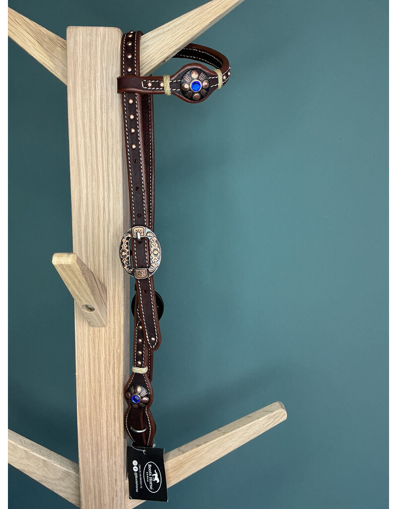 Bootshorse one ear headstall studs royal blue / gold