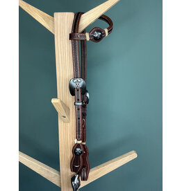 Bootshorse one ear headstall tomahawk concho chocolate brown