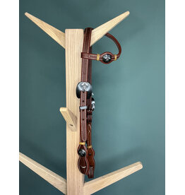 Bootshorse one ear headstall tomahawk logo dark brown