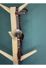 one ear headstall white studs an star chocolate brown