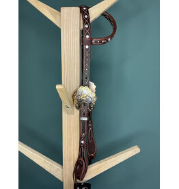 Bootshorse one ear headstall sliding stop dark brown