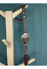 Bootshorse one ear headstall sliding stop dark brown