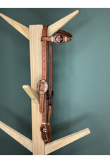 Bootshorse one ear headstall studs gold red medium brown