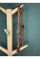 Bootshorse one ear headstall studs gold red medium brown