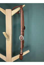 Bootshorse one ear headstall studs gold red medium brown