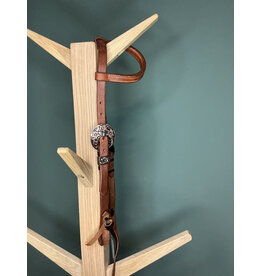 Bootshorse one ear headstall basic met flower gesp gold black medium brown