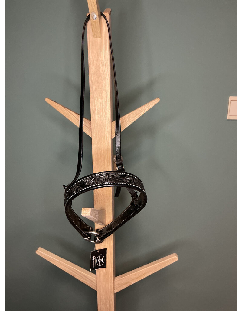 Bootshorse tie down zwart tooled leder