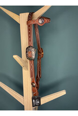 Bootshorse one ear headstall studs gold concho medium brown