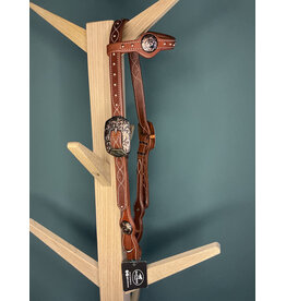 Bootshorse one ear headstall studs gold concho medium brown