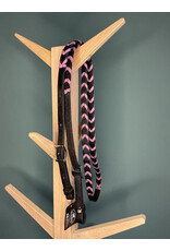 closed barrel reins leather black purple