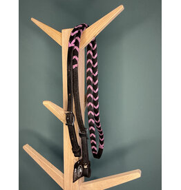 closed barrel reins leather black purple