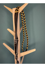 closed leather reins barrel brown Gold
