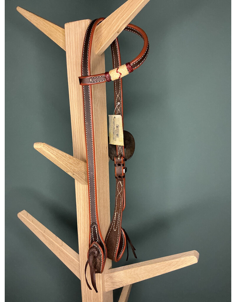 Bootshorse headstall one ear basic chocolate brown rawhide
