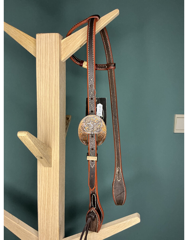 Bootshorse headstall one ear basic chocolate brown rawhide