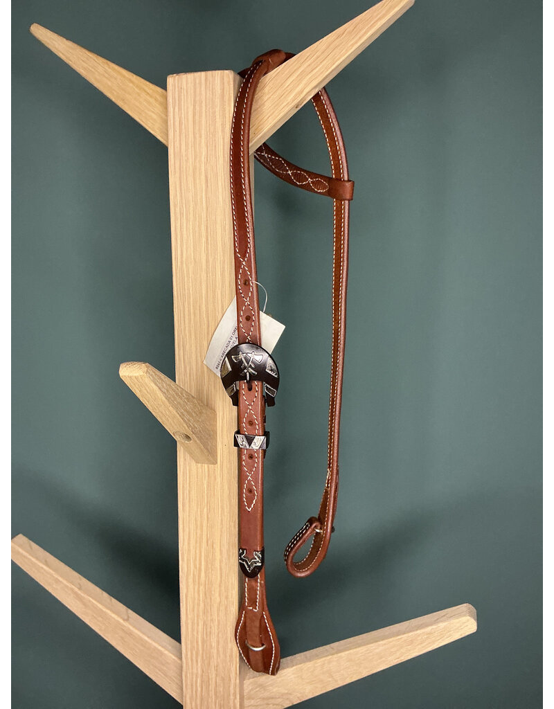 Bootshorse TRaining headstall one ear medium brown tomahawk
