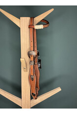 Bootshorse one ear headstall concho flower bronze studs rawhide medium brown