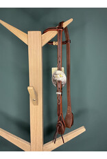 Bootshorse One ear headstall bark brown rawhide Roper concho