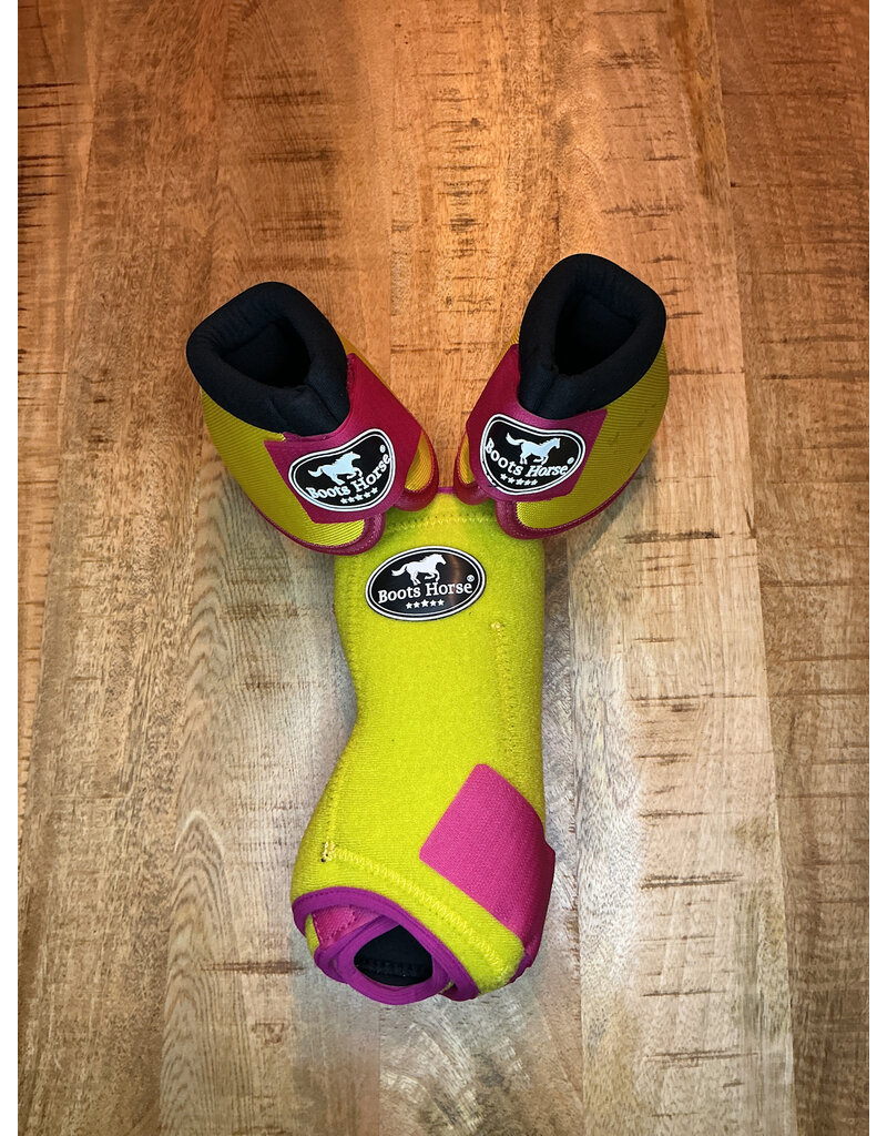 Bootshorse Beenbeschermers Front+belboots Yellow/Pink Size M