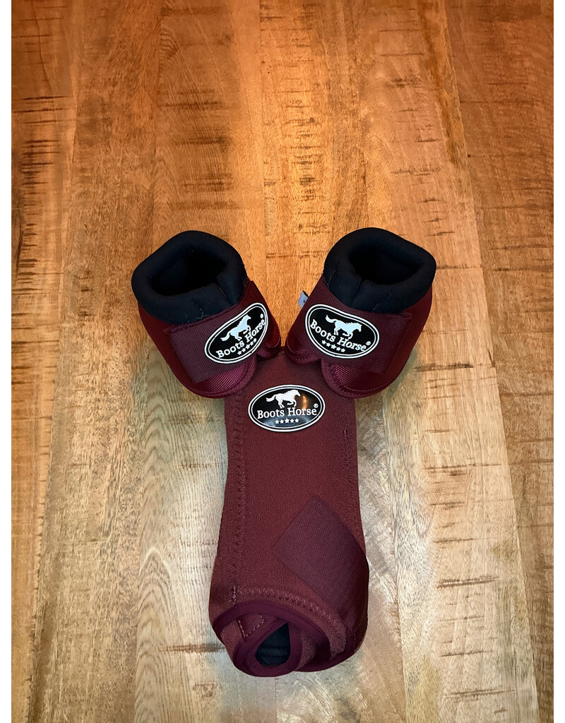 Bootshorse Beenbeschermers Front+Belboots Wine Red, Size M