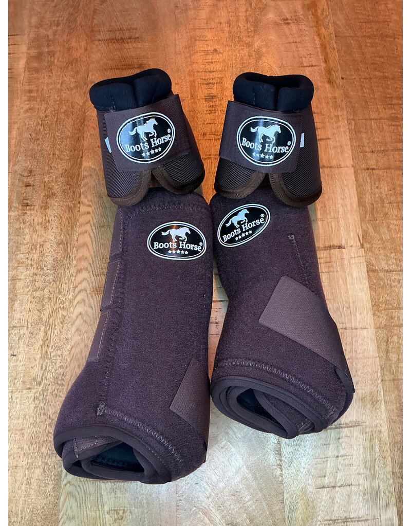 Bootshorse Beenbeschermer Set Voor+Achter+Belboots Brown Size M