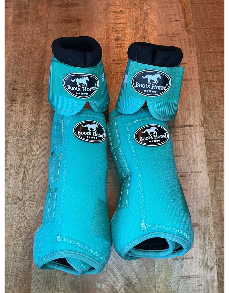 Bootshorse Beenbeschermer Set Voor+Achter+Belboots Teal Size M