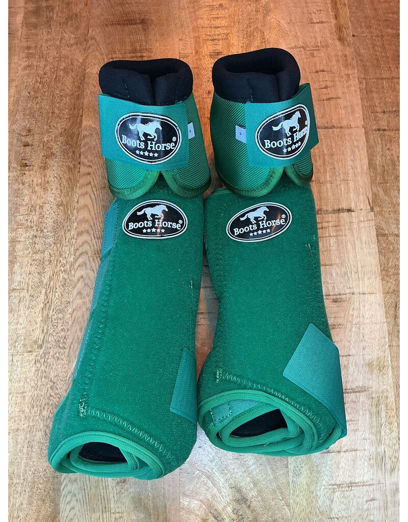 Bootshorse Beenbeschermer Set Voor+Achter+Belboots Green Size M