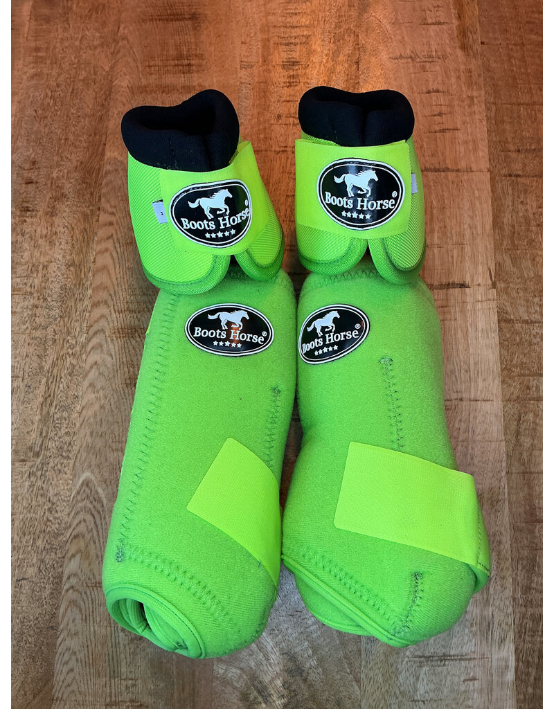 Bootshorse Beenbeschermer Set Voor+Achter+Belboots Lime Green Size M