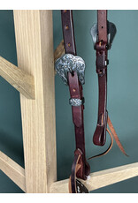 Bootshorse one ear headstall burgundy flower concho