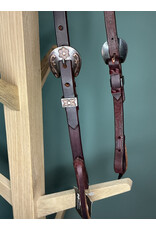 Bootshorse One ear headstall chocolate flower concho gold