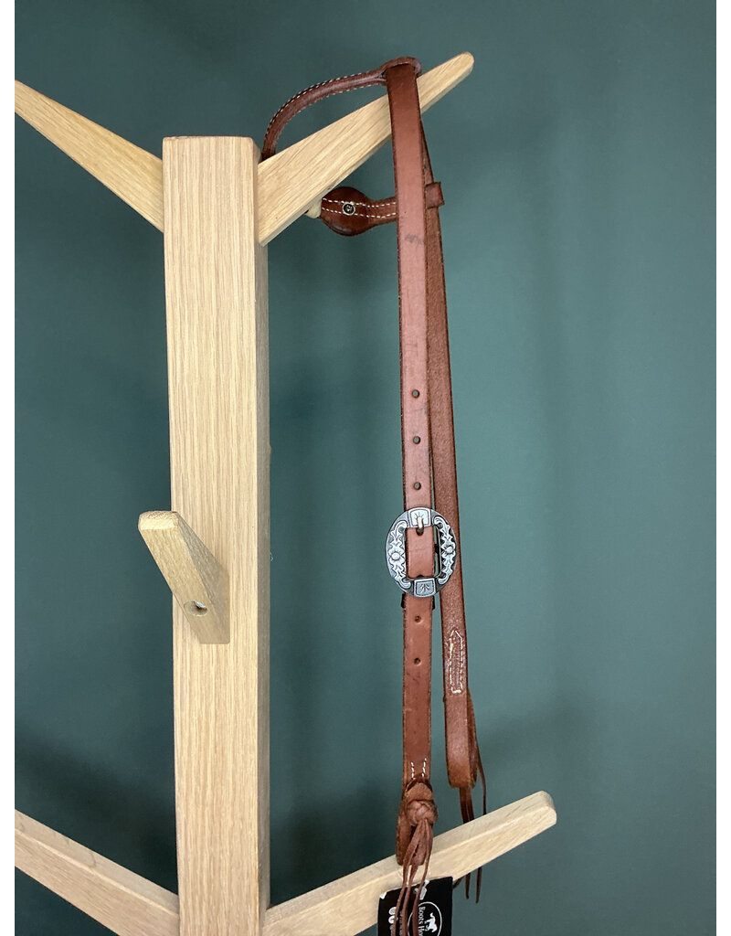 Bootshorse One eqr headstall rawhide flower concho medium brown