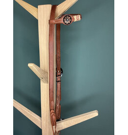 Bootshorse one ear headstall rawhide medium brown concho flower