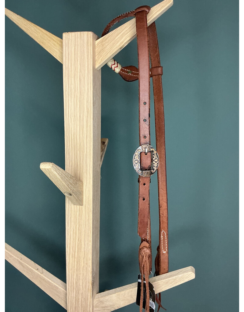Bootshorse one ear headstall rawhide medium brown concho flower