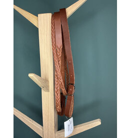 Bootshorse closed braided leather reins light brown barrel/roping