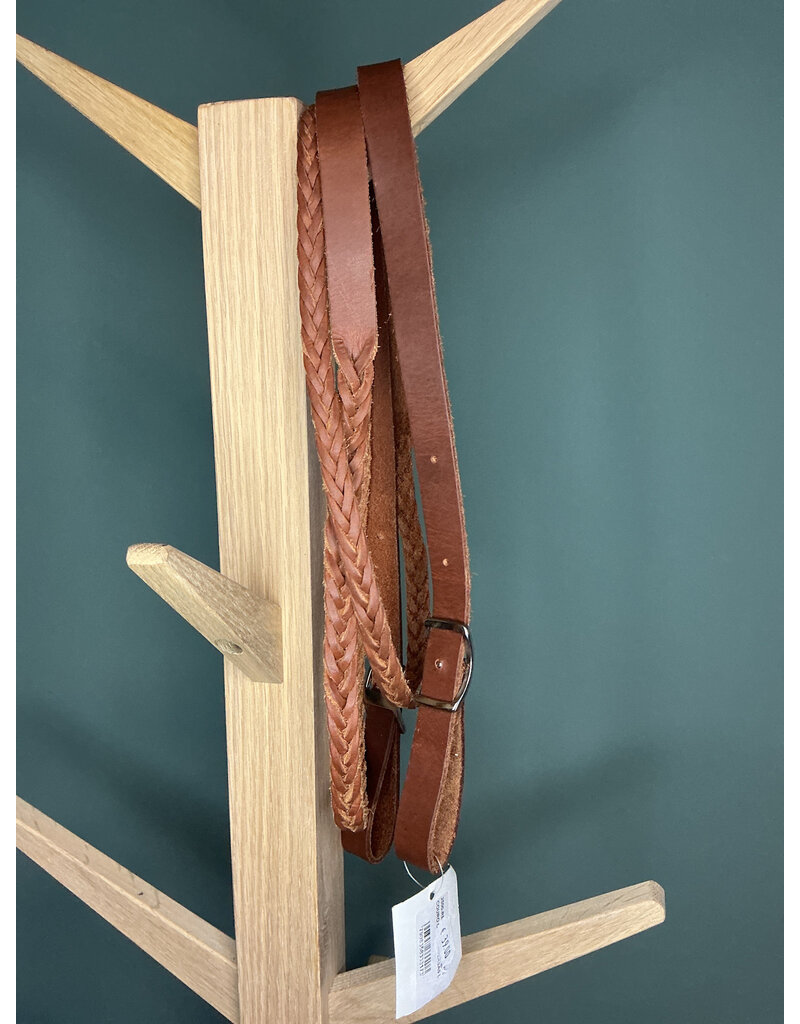 Bootshorse closed braided leather reins light brown barrel/roping