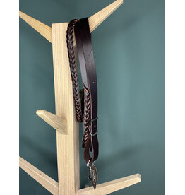 Bootshorse closed leather reins braided chocolat barrel/roping