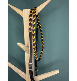 Bootshorse Leather barrel reins chocolate/gold braided