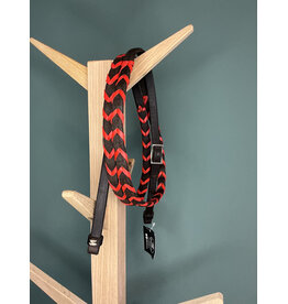 Bootshorse Leather barrel reins chocolat/red braided