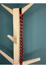 Bootshorse Leather barrel reins chocolat/red braided