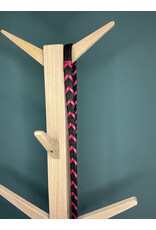 Bootshorse Leather barrel reins chocolat/purple braided