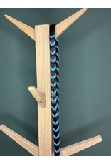 Bootshorse Leather braided barrel reins black/light blue