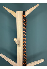 Bootshorse Leather braided barrel reins chocolat/orange