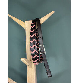 Bootshorse Leather braided barrel reins chocolat/pink