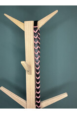 Bootshorse Leather braided barrel reins chocolat/pink
