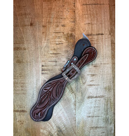 Twisted C Spurr Straps dark brown tolled