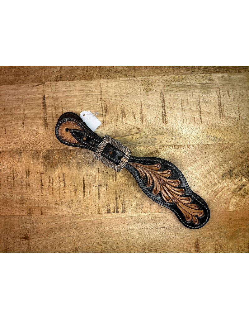 Twisted C Spurr straps black/medium brown