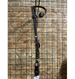 Bootshorse One ear Headstall Chocolate studs White Diamond