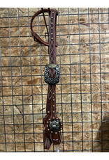Bootshorse One Ear Headstall Dark Brown Flower Concho Studs