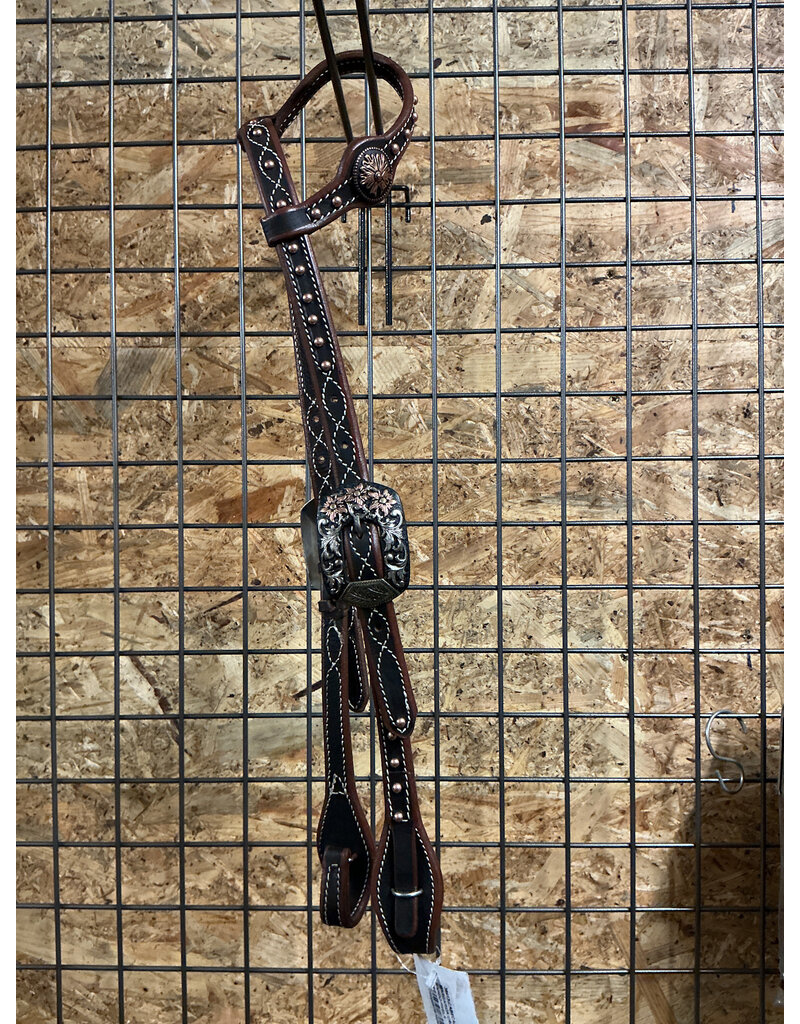 Bootshorse One Ear Headstall Flower Concho Bronze Studs